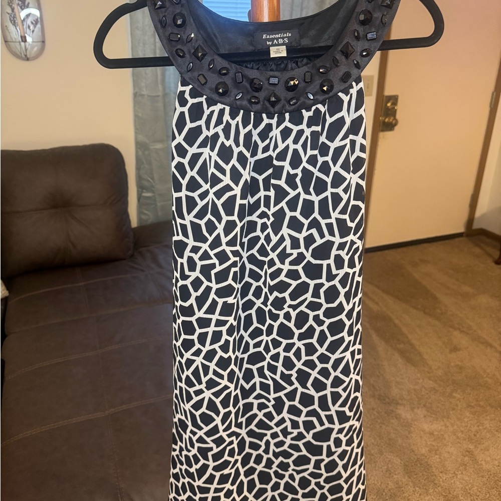 Strapless Black and White Dress